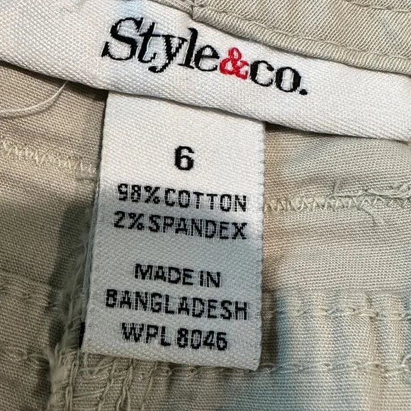Style & Co. Capri Pants Cargo Style Size 6 Khaki NWT! - Picture 4 of 9